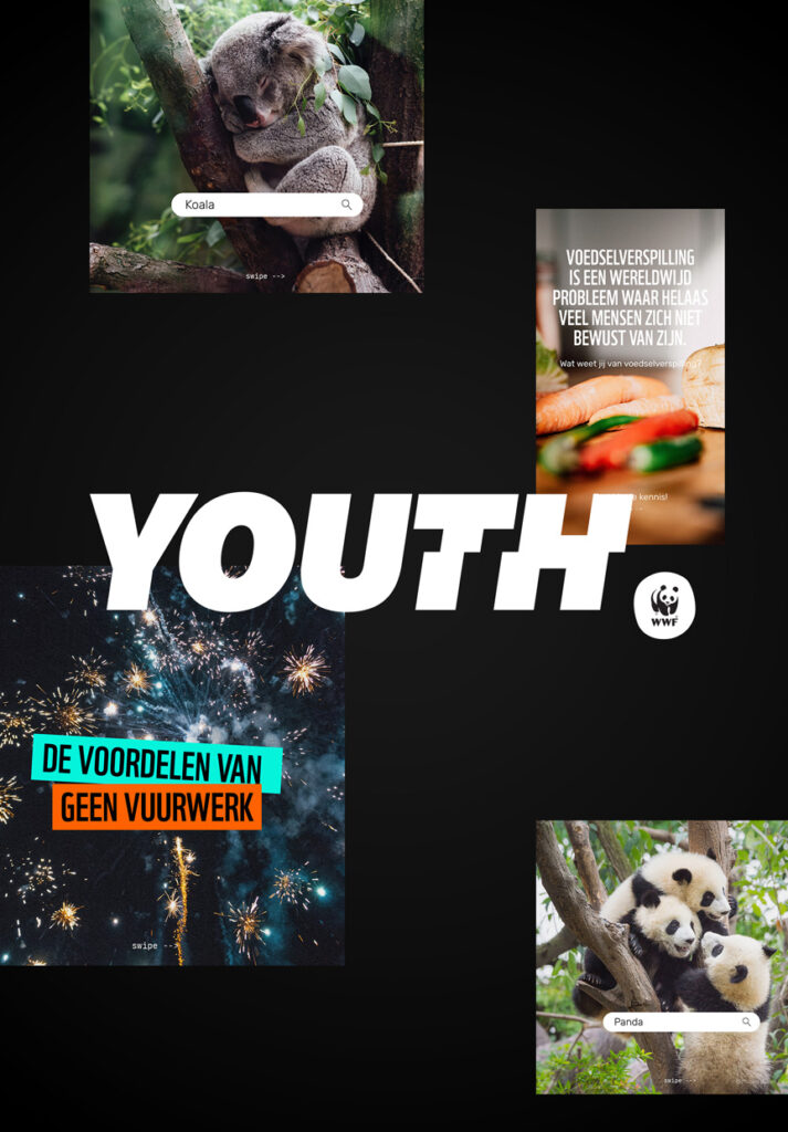 TimvDam WWFYouth logo met social media posts