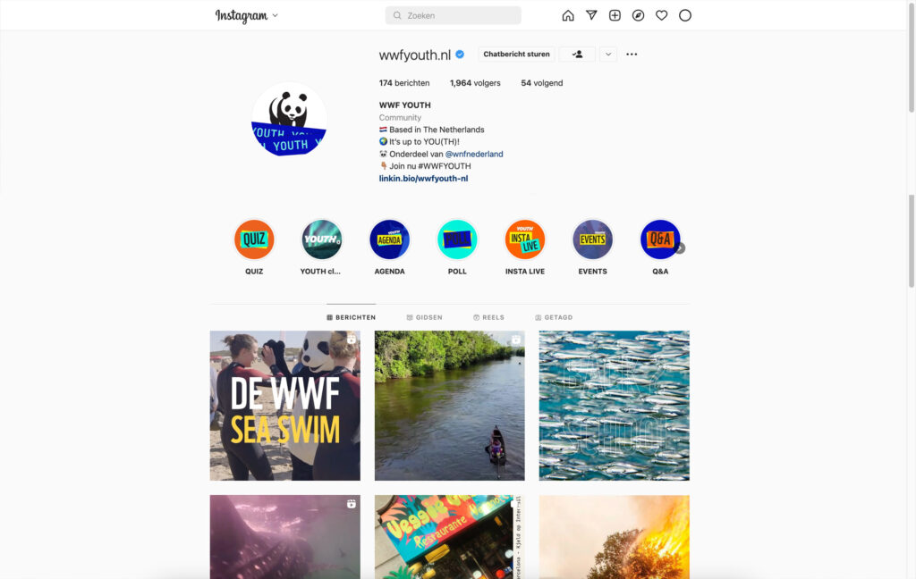 WWF Youth Instagram pagina